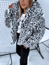 "CHRISTY FL209" faux fur jacket - black with white
